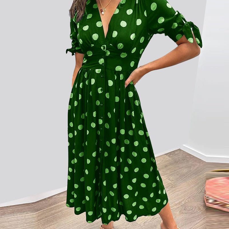 Monica™ | Vestido Elegante de Bolinhas - Ines Braga