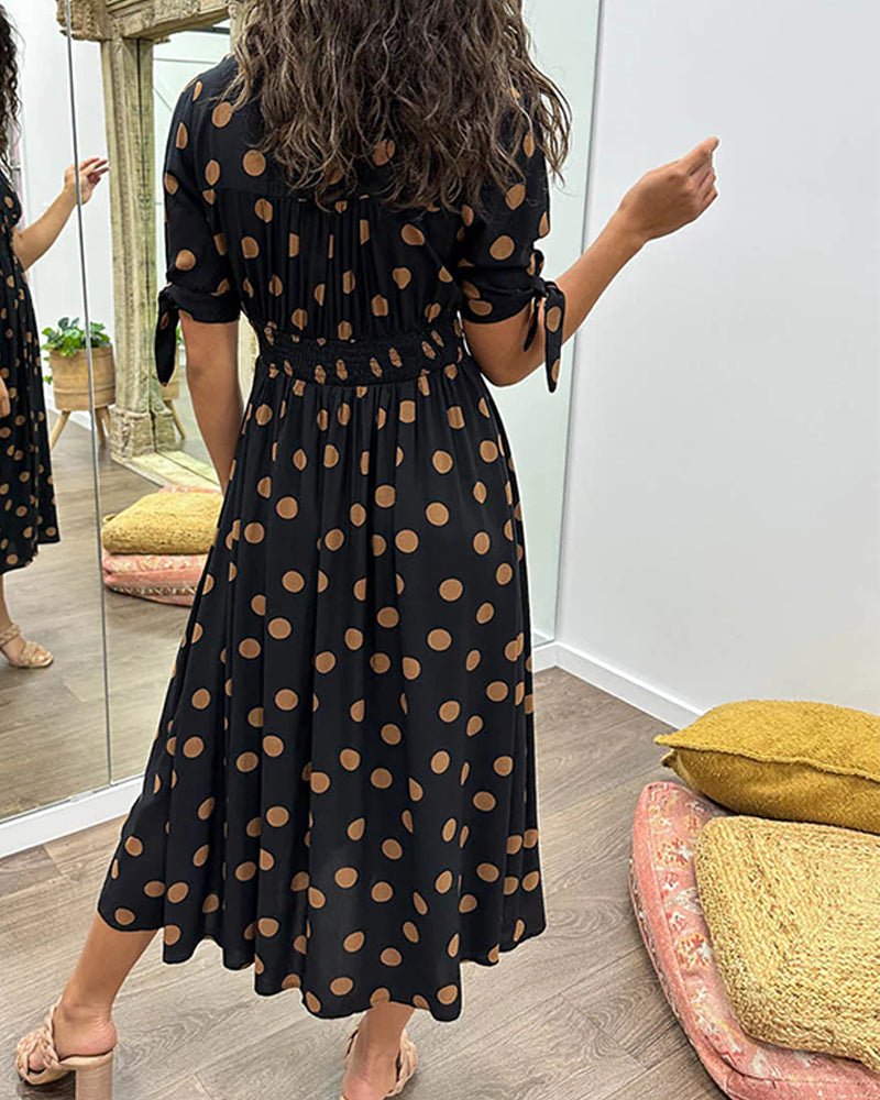 Monica™ | Vestido Elegante de Bolinhas - Ines Braga