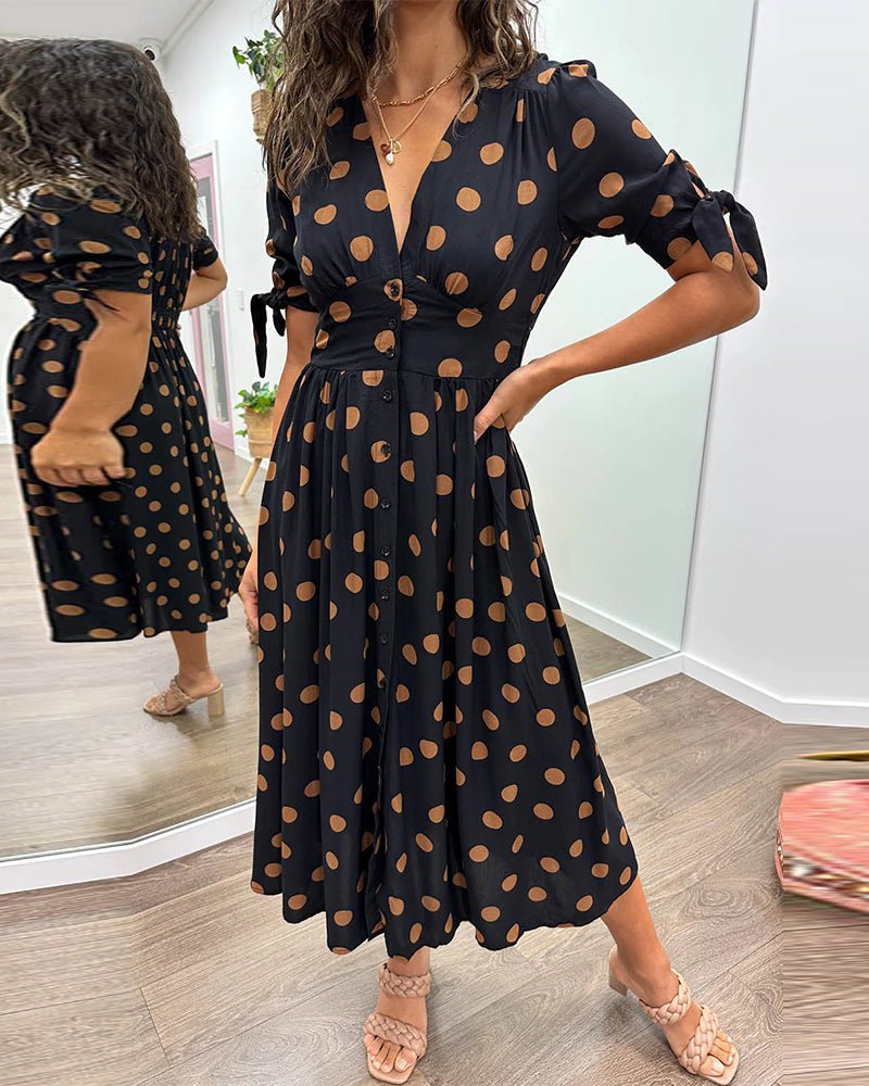 Monica™ | Vestido Elegante de Bolinhas - Ines Braga