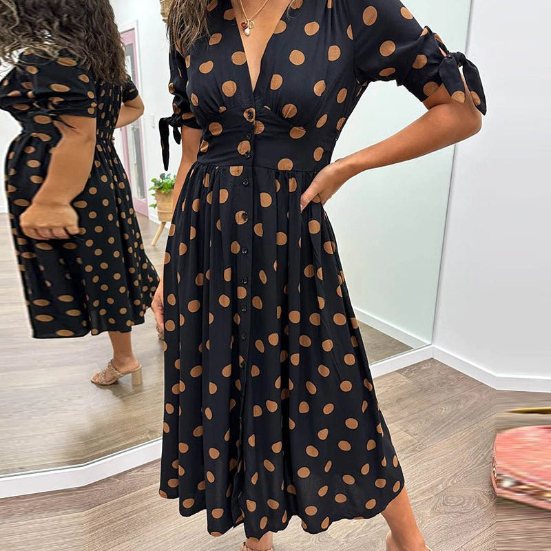 Monica™ | Vestido Elegante de Bolinhas - Ines Braga