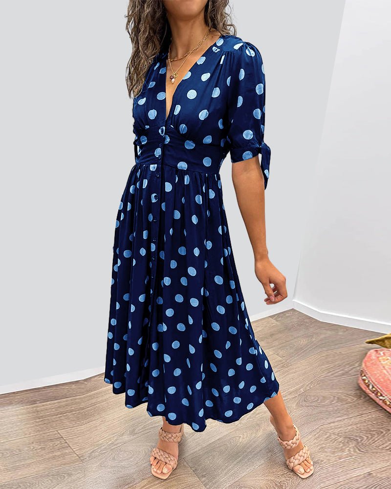 Monica™ | Vestido Elegante de Bolinhas - Ines Braga