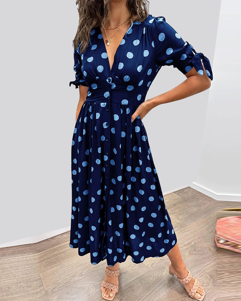 Monica™ | Vestido Elegante de Bolinhas - Ines Braga