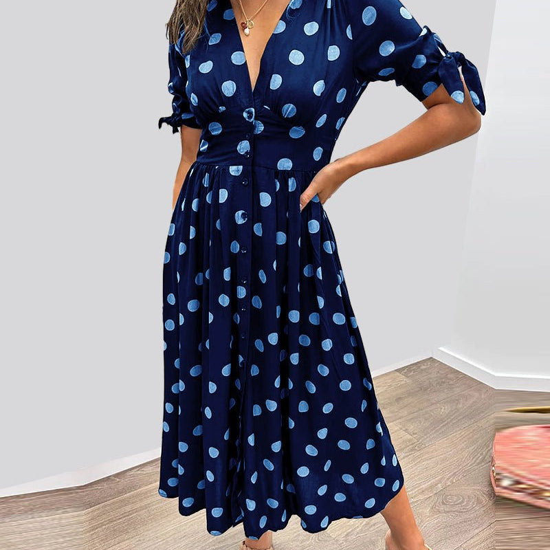 Monica™ | Vestido Elegante de Bolinhas - Ines Braga