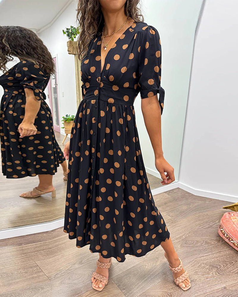 Monica™ | Vestido Elegante de Bolinhas - Ines Braga
