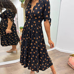 Monica™ | Vestido Elegante de Bolinhas - Ines Braga