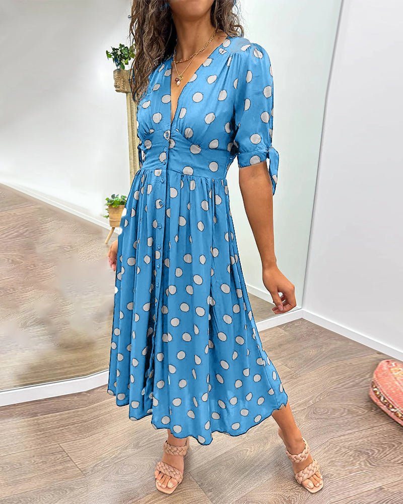 Monica™ | Vestido Elegante de Bolinhas - Ines Braga