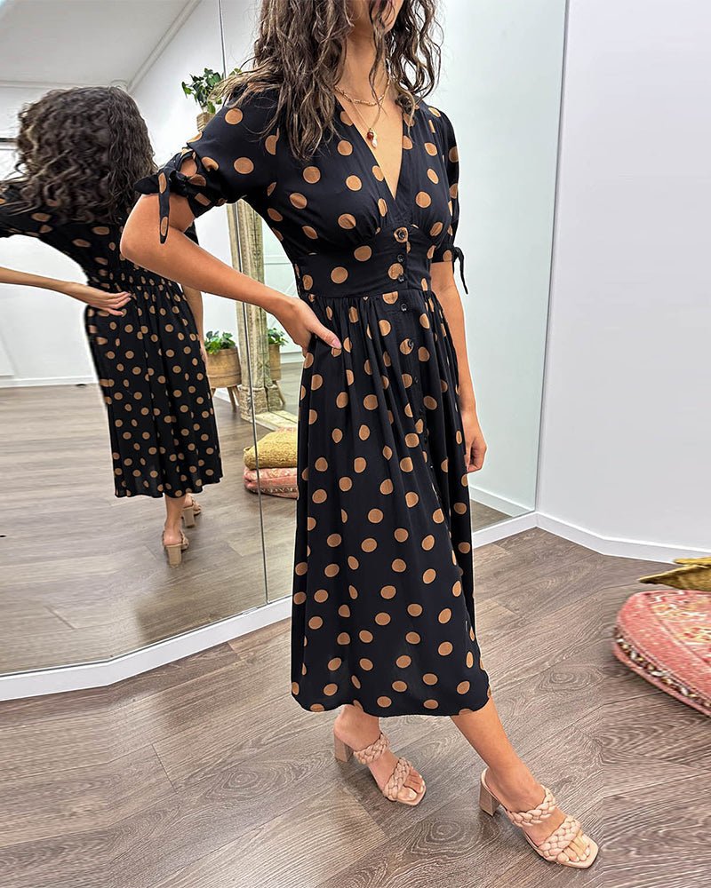 Monica™ | Vestido Elegante de Bolinhas - Ines Braga