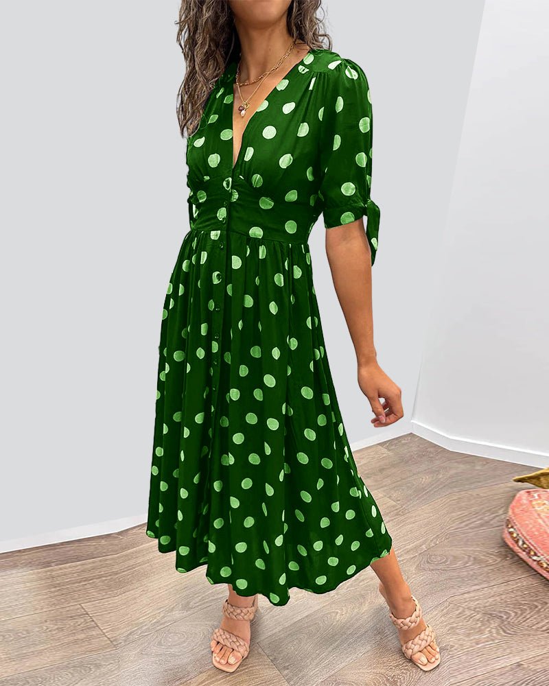 Monica™ | Vestido Elegante de Bolinhas - Ines Braga