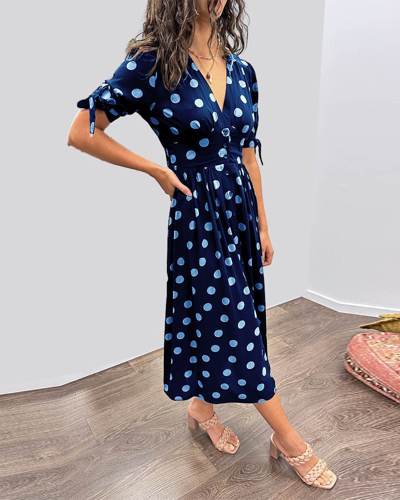 Monica™ | Vestido Elegante de Bolinhas - Ines Braga