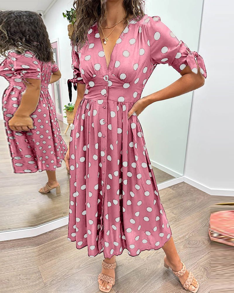 Monica™ | Vestido Elegante de Bolinhas - Ines Braga