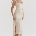 Nalina™ | Vestido Maxi – Elegância em Cada Detalhe - Ines Braga