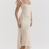 Nalina™ | Vestido Maxi – Elegância em Cada Detalhe - Ines Braga