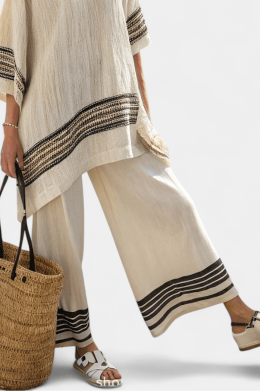 Noémia | Conjunto Elegante De Linho Bambu Daisy Confortável - Ines Braga