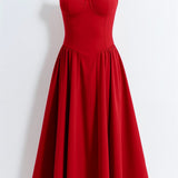 Odette Élégance | Vestido midi com corpete estruturado - Ines Braga