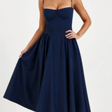 Odette Élégance | Vestido midi com corpete estruturado - Ines Braga