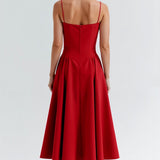 Odette Élégance | Vestido midi com corpete estruturado - Ines Braga