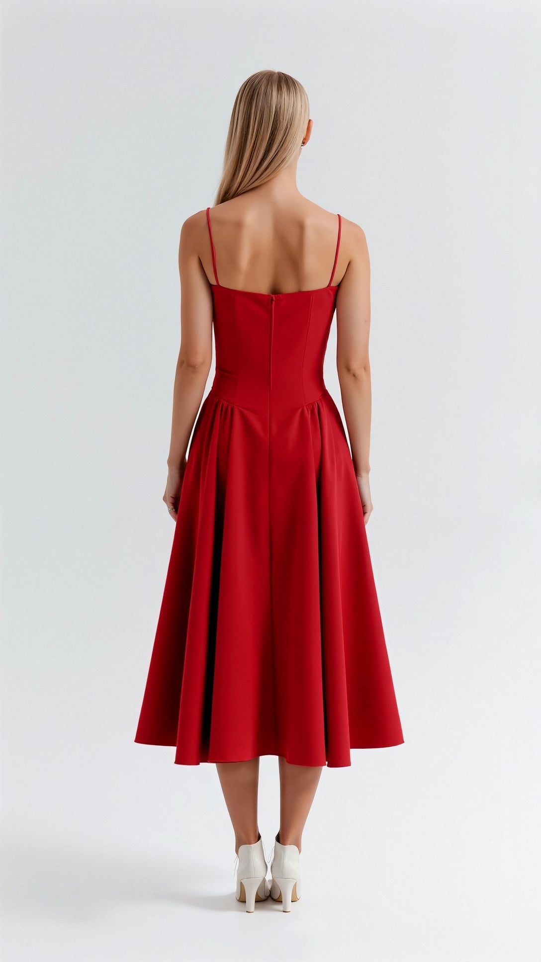 Odette Élégance | Vestido midi com corpete estruturado - Ines Braga