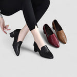 Olene | Sapatos de Salto em Pele Vegan com Bordado Suave - Ines Braga