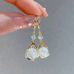 Opaça Lumina | Brincos Ouro Opala Branco - Ines Braga