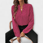 Relaxiva - Blusa com Padrão e Mangas Elegantes - Ines Braga