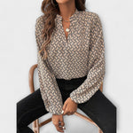 Relaxiva - Blusa com Padrão e Mangas Elegantes - Ines Braga