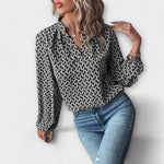 Relaxiva - Blusa com Padrão e Mangas Elegantes - Ines Braga