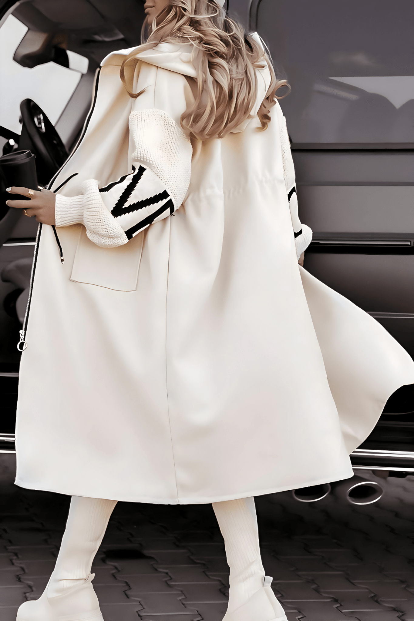 Rosa | Casaco - cardigan elegante com capuz - Ines Braga