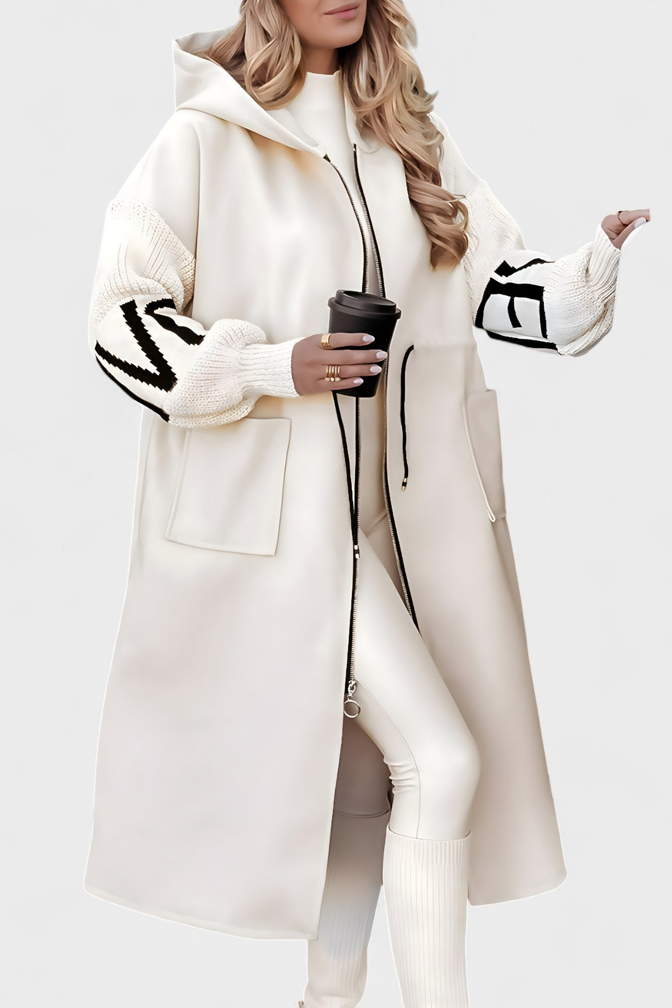 Rosa | Casaco - cardigan elegante com capuz - Ines Braga