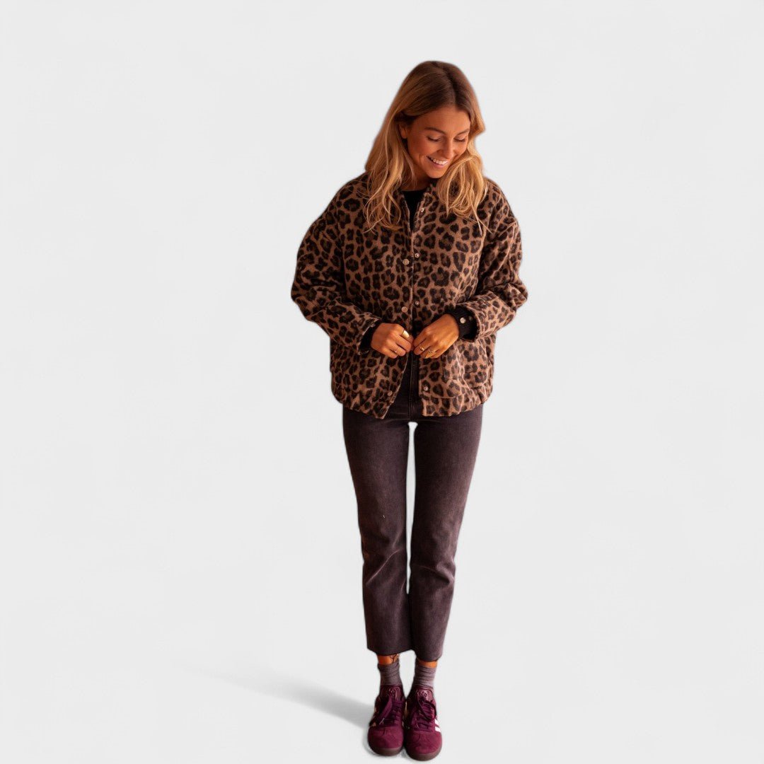 Rosa - Casaco moderno com padrão leopardo - Ines Braga