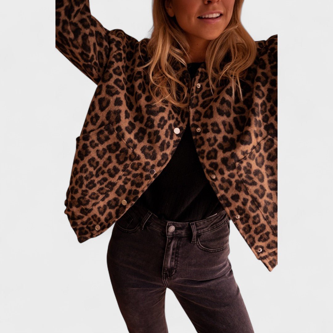 Rosa - Casaco moderno com padrão leopardo - Ines Braga