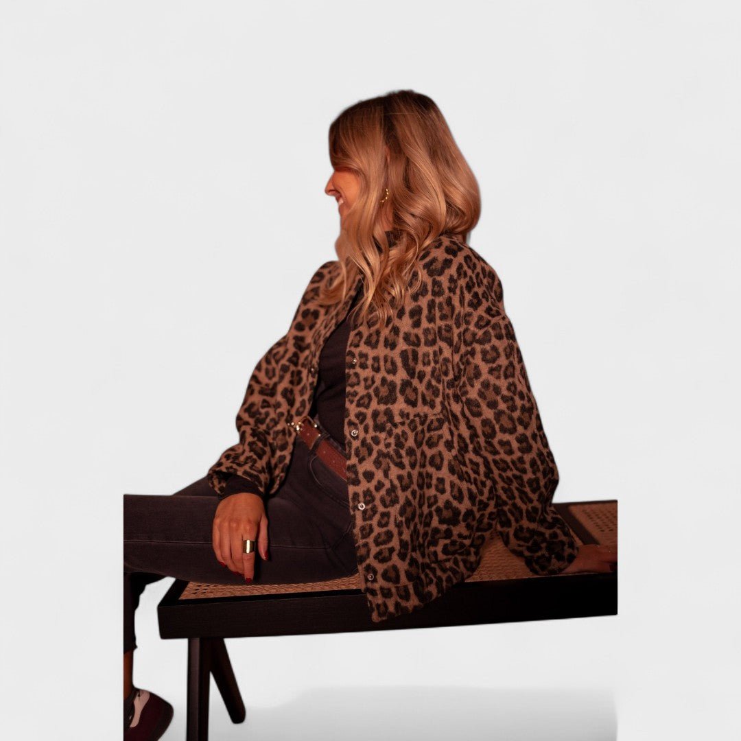 Rosa - Casaco moderno com padrão leopardo - Ines Braga