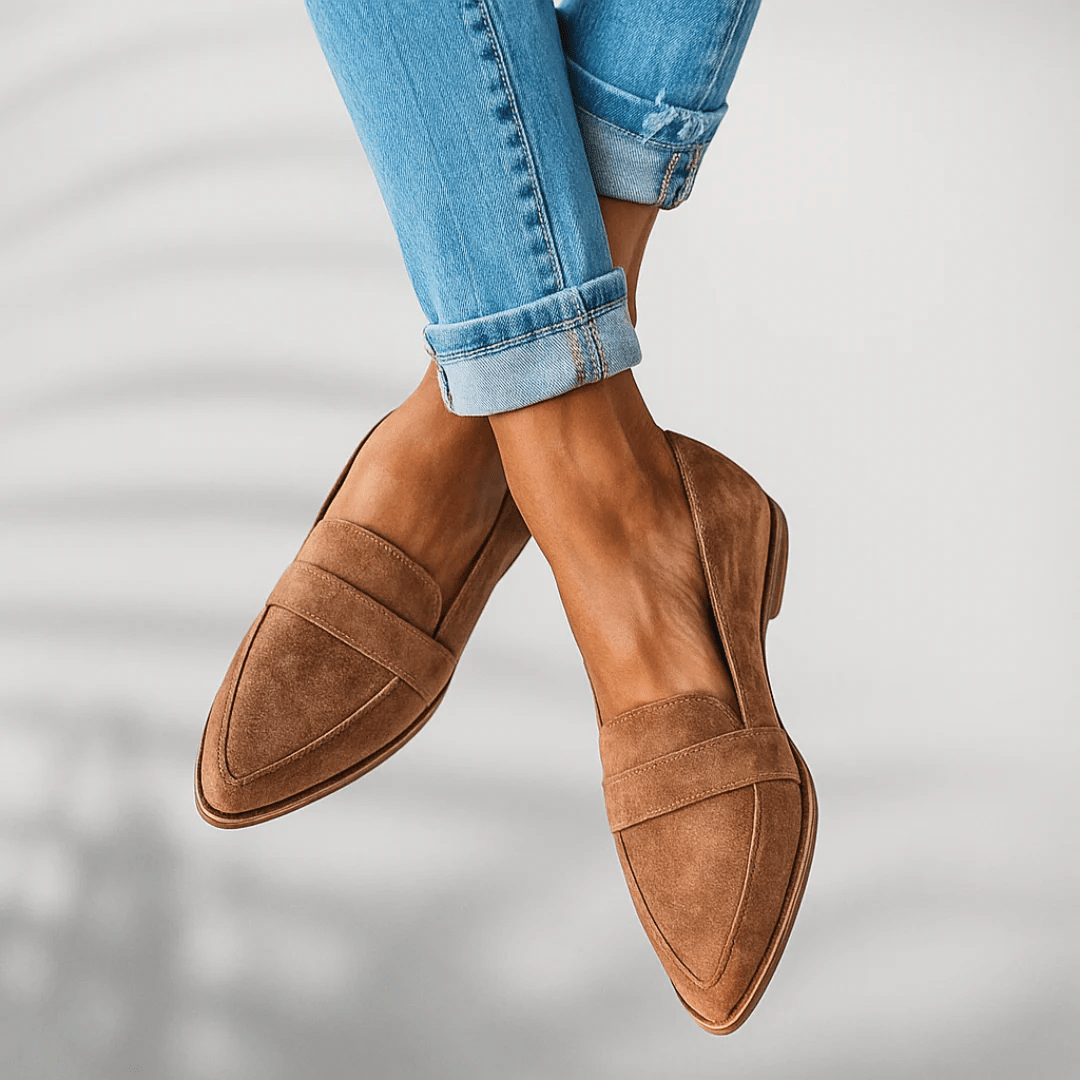 Rosa® | Mocassins ortopédicos de couro ⏐ Edição Premium - Ines Braga