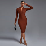 Samara | Vestido de Manga Comprida com Decote em V - Ines Braga