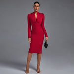 Samara | Vestido de Manga Comprida com Decote em V - Ines Braga