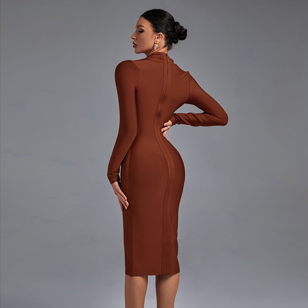Samara | Vestido de Manga Comprida com Decote em V - Ines Braga