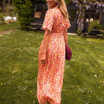 Sandra | Vestido maxi elegante com decote em V - Ines Braga
