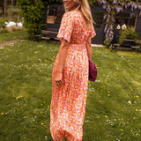 Sandra | Vestido maxi elegante com decote em V - Ines Braga