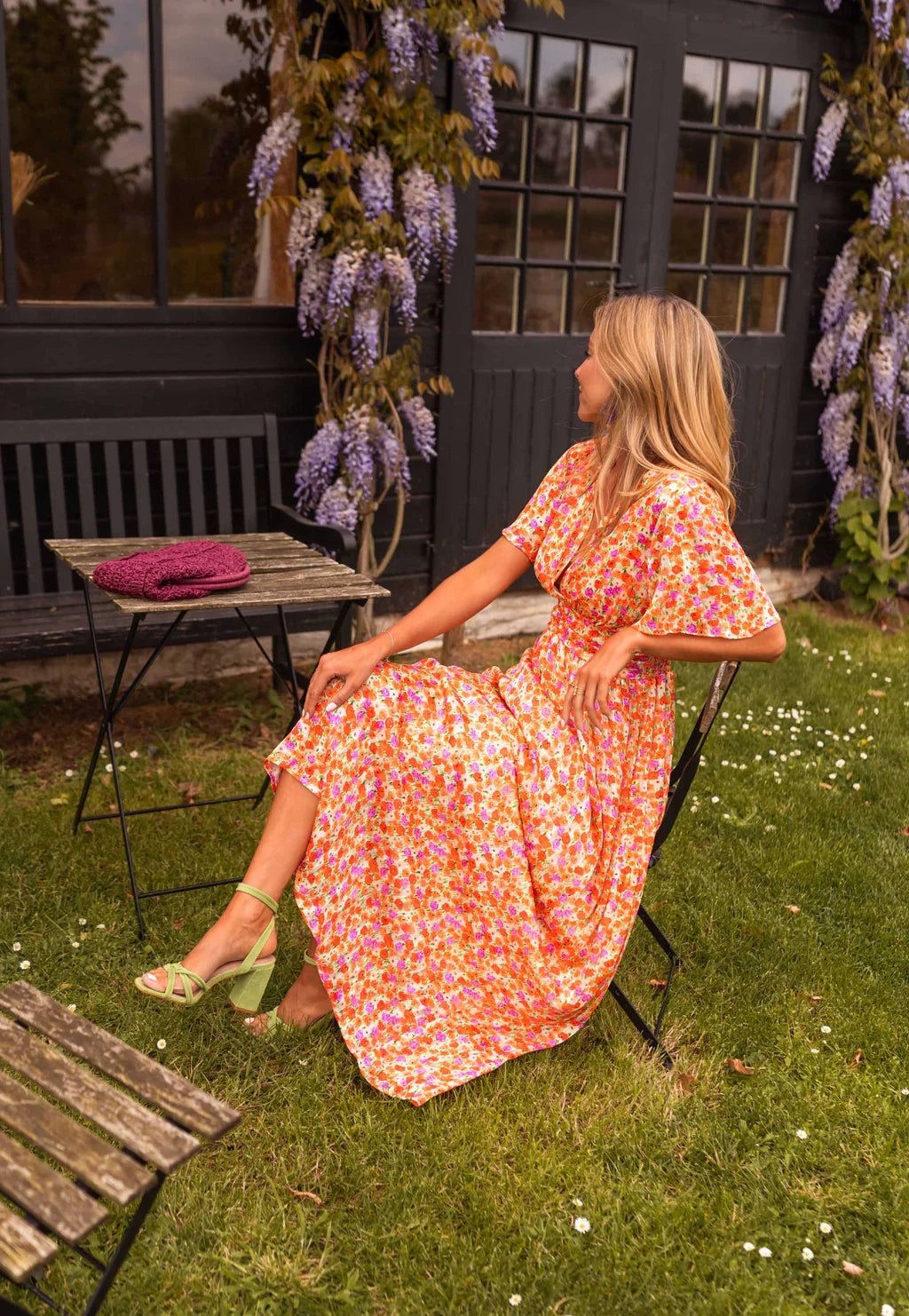 Sandra | Vestido maxi elegante com decote em V - Ines Braga