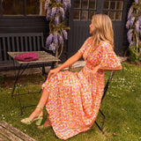 Sandra | Vestido maxi elegante com decote em V - Ines Braga