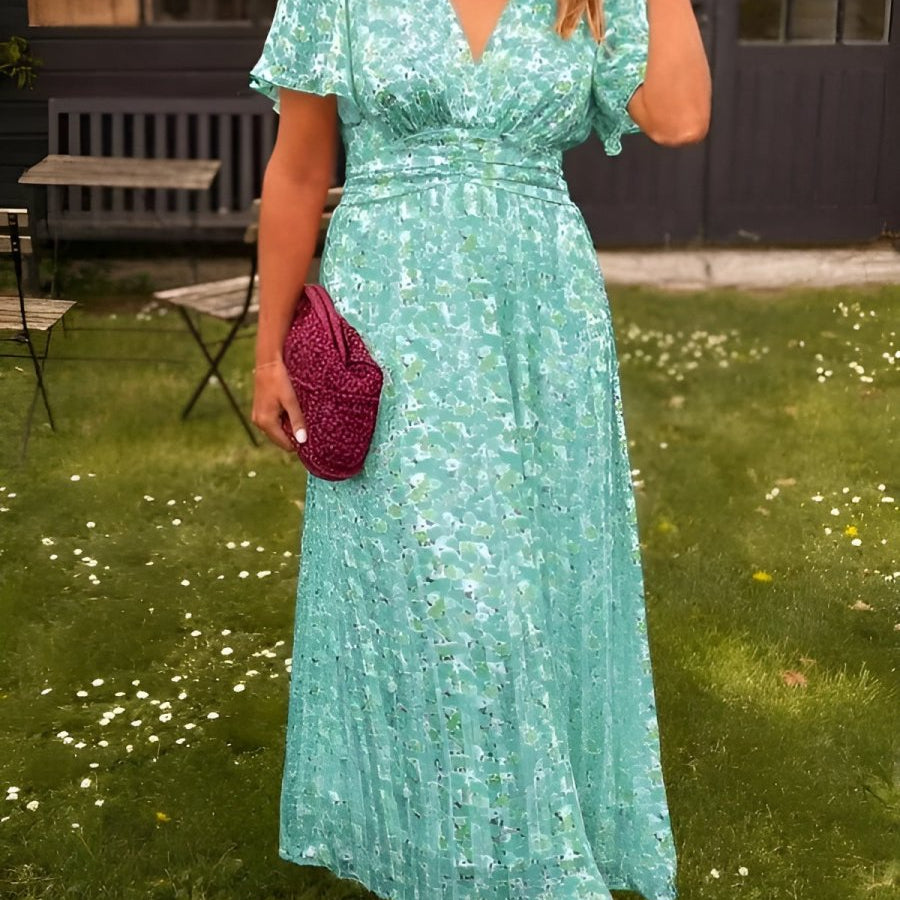 Sandra | Vestido maxi elegante com decote em V - Ines Braga