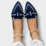 Sapatos femininos planos com design de nó - Ines Braga