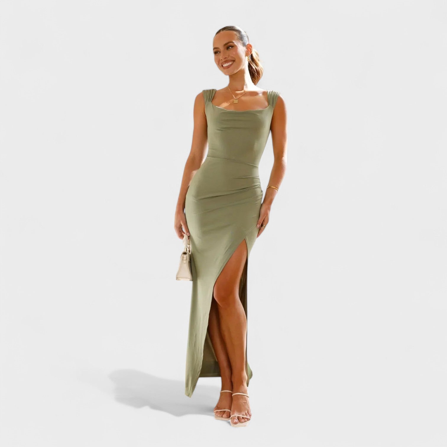 Sarella - Vestido comprido com costas abertas e laço - Ines Braga