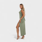 Sarella - Vestido comprido com costas abertas e laço - Ines Braga