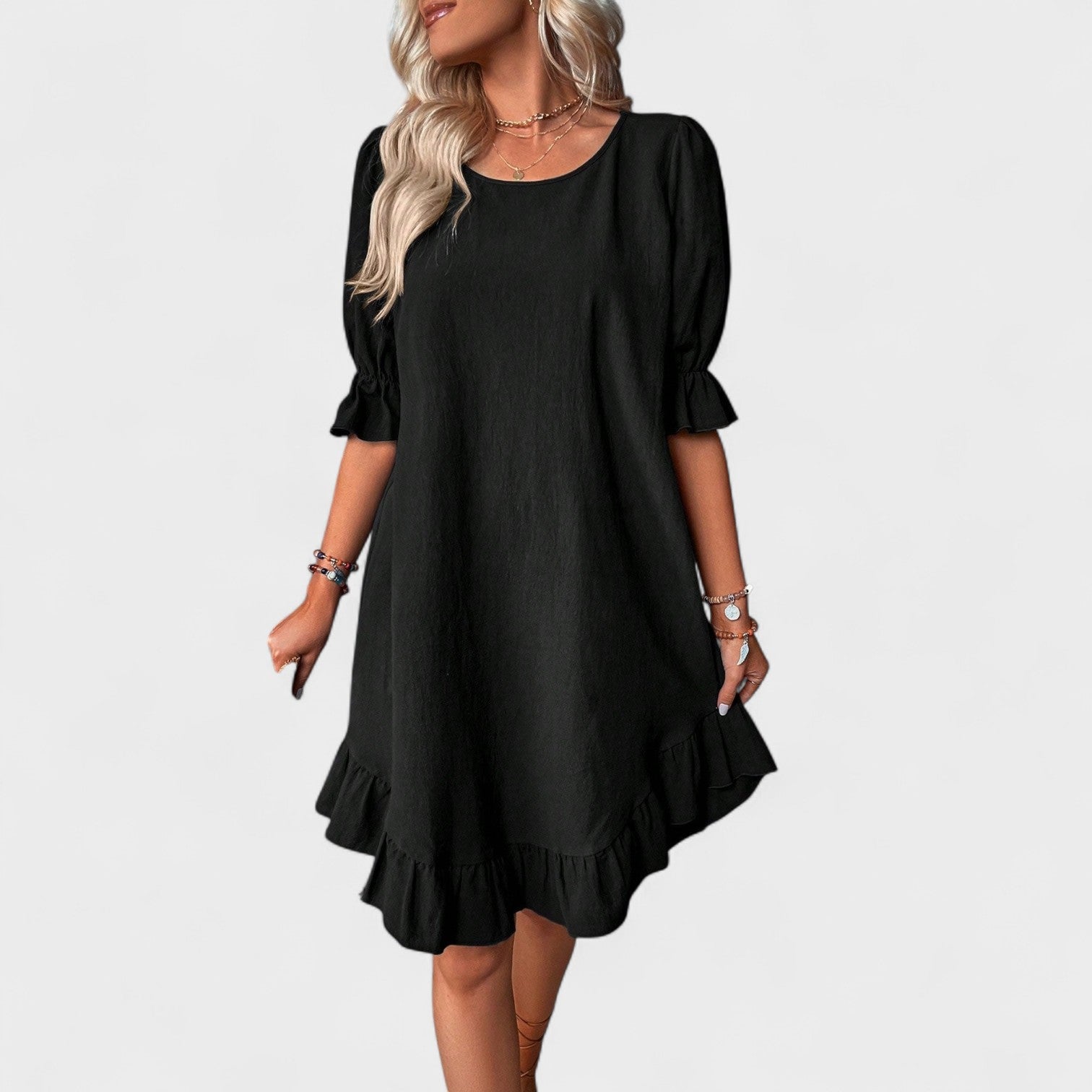 Sassa - Vestido casual com folhos - Ines Braga