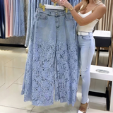 Calças de Ganga Patchwork com Renda Boho