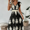 Candela – Vestido maxi barroco com decote em V