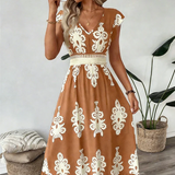 Candela – Vestido maxi barroco com decote em V