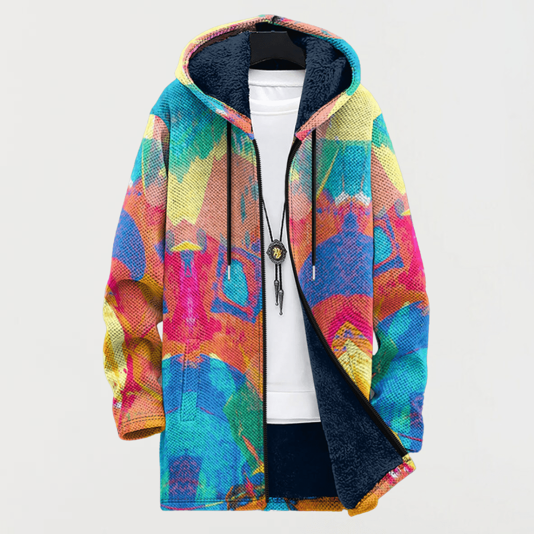 Sweatshirt com padrão artístico colorido - Ines Braga