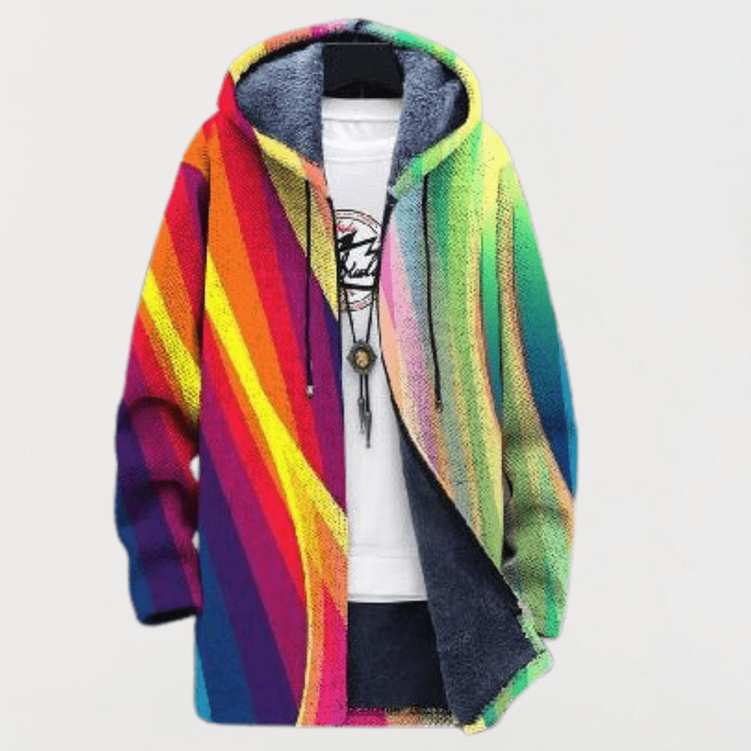 Sweatshirt com riscas de arco - íris - Ines Braga