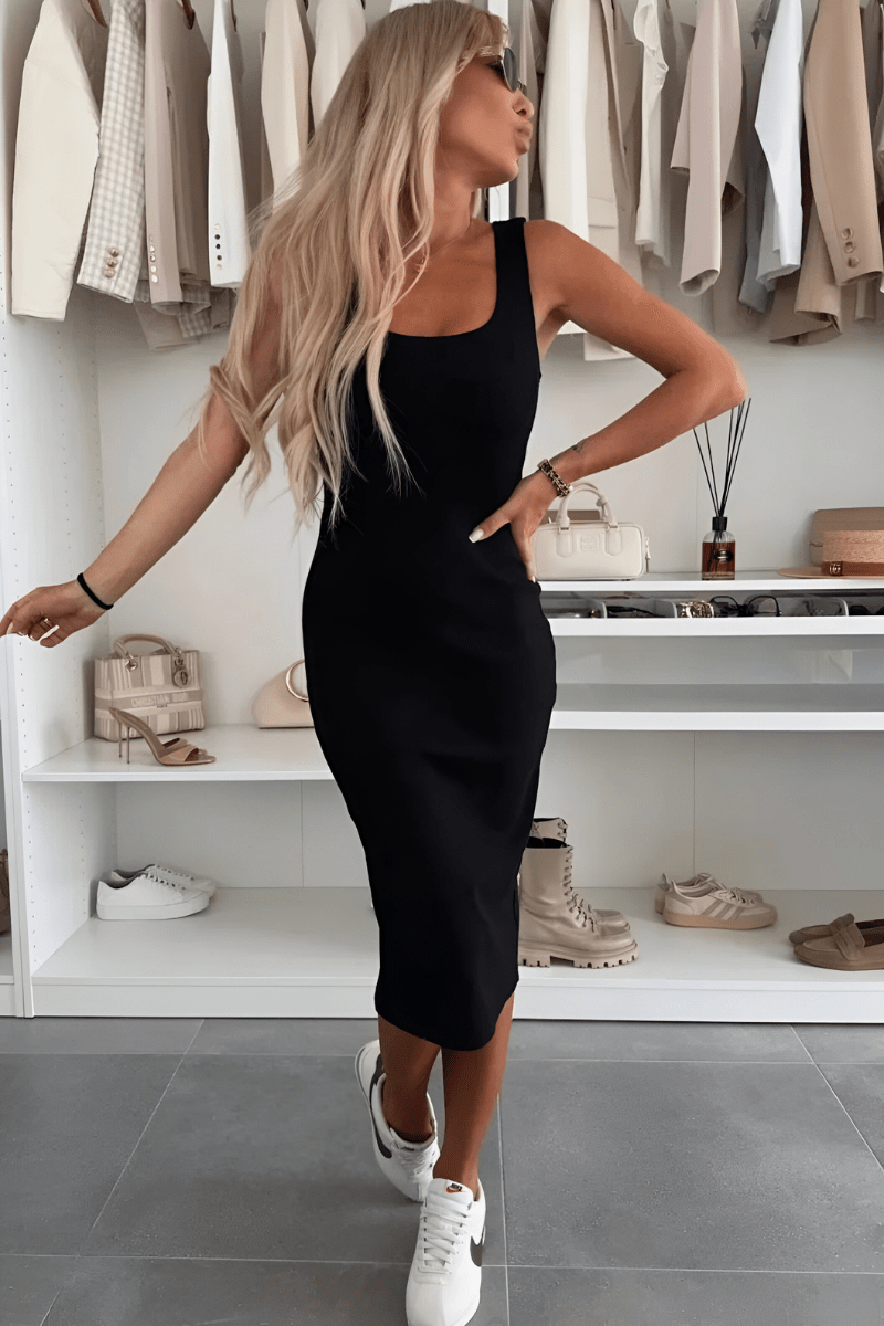 Tatiana | Conjunto de Vestido Midi & Cardigan - Ines Braga